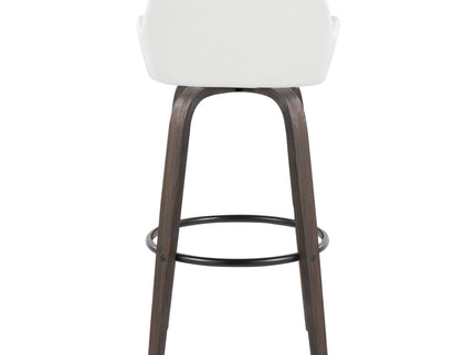 Daniella - Contemporary Fixed Height, Barstool With Swivel With Round Footrest (Set of 2)