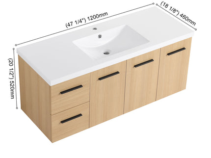Floating Bathroom Vanity With Sink, Modular Cabinet