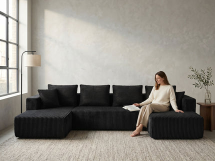 U-Shaped Modular Sectional Sofa With Double Chaise, Oversized Deep Seat For Living Room