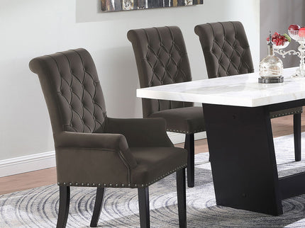 Norwich - Dining Arm Chair With Button Tufting And Rolled Top