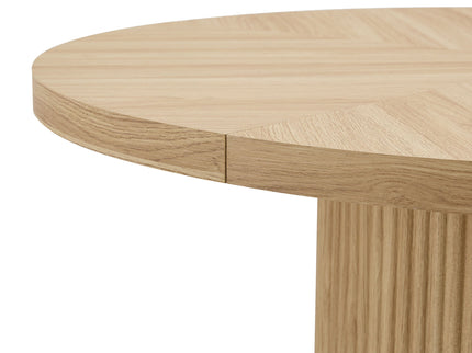 Roman Column Round Dining Table With Double Layer Storage - Wood