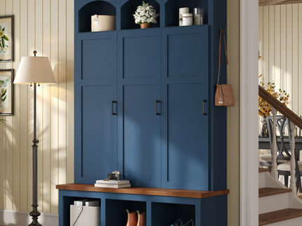Classic Arched Design Hall Tree With 3 Hidden Storage