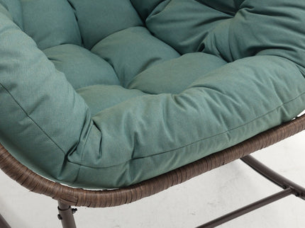 Indoor / Outdoor Oversized Wicker Egg Rocker Chair - Light Green