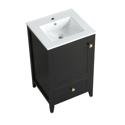 Bathroom Vanity With Sink, Soft Closing Cabinet Door, Storage Rack And Drawer