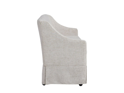 Slip Covered Settee With Casters - Beige