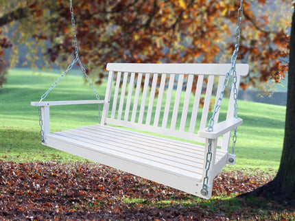 Front Porch Swing With Armrests For Outdoor Patio, Garden Yard, Backyard Or Sunroom