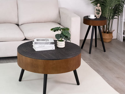 Round Coffee Table With Storage Function For Living Rooms