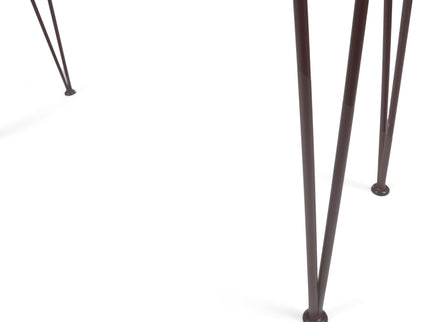 Outdoor Bar Table With Wood Tabletop And Iron Hairpin Legs - Black / Teak