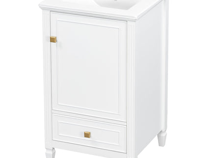 Freestanding Bathroom Vanity With Sink, Soft Closing Door, Drawer Storage - White