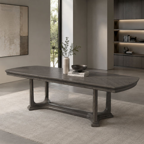 Arcus - Rectangular Dining Table With Butterfly Leaf - Charcoal Gray