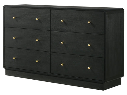 Burton - 6 Drawer Dresser Cabinet - Black