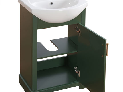 20" Bathroom Vanity With Bulged Sink, Freestanding Single Vanity Set, Soft Close Door