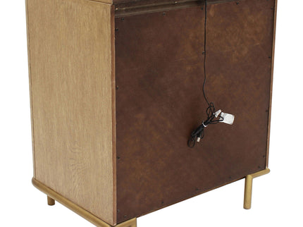 3 Drawer Nightstand With USB Ports - Brown