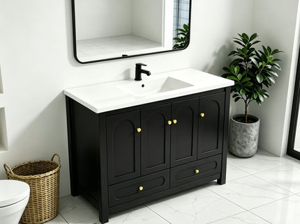 Bathroom Vanity With Sink Combo, 4 Soft Close Doors And 2 Drawers