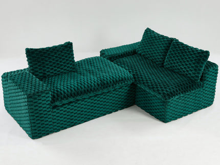 Modular Sofa, Convertible Twin Seat With Chaise Lounge