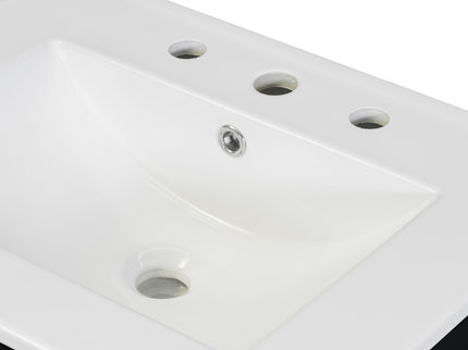 Modern Bathroom Vanity With Ceramic Sink, Soft-Close Doors, Flip Drawer, U-Shaped Shelves, Elegant Storage Solution