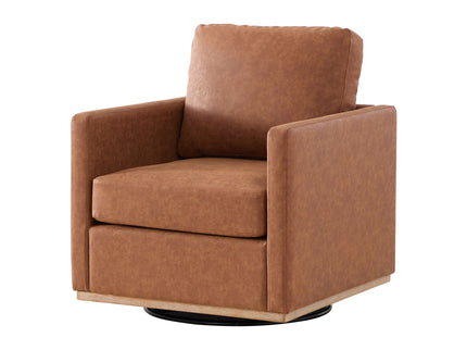 Modern Upholstered Square Swivel Accent Chair With 360 Degree Rotation