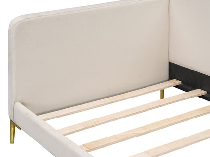 Upholstered Daybed With Headboard And Armrest, Support Legs