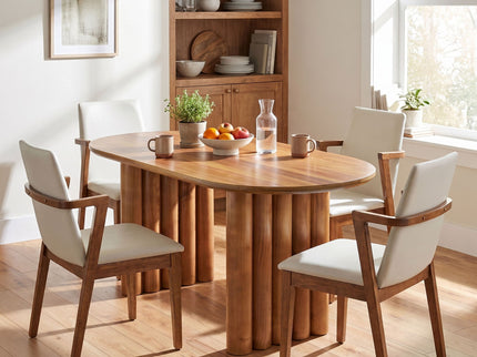 5 Piece Indoor Dining Set With Oval Table And Chairs