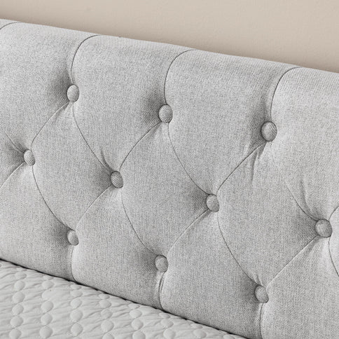 Daybed With Trundle And Storage Drawers, Flat Arms With Pocket