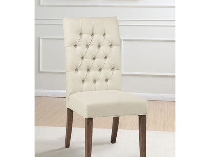 Tufted Back Parson Chairs (Set of 2) - Beige