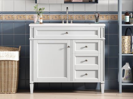 Bathroom Vanity & Top Sink, Modern Bathroom Storage Cabinet With 2 Drawers And A Tip-Out Drawer