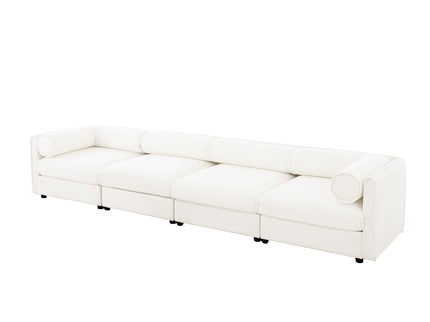 Stylish Sofa With Storage Seat And Cylindrical Backrest