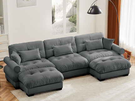 Super Comfort Oversized Modular Sectional Sofa With Movable Ottoman