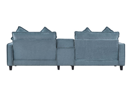 Modern Sectional Sofa With Removable Ottomans, USB Ports