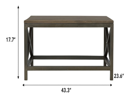 Cross Metal Coffee Table - Pewter