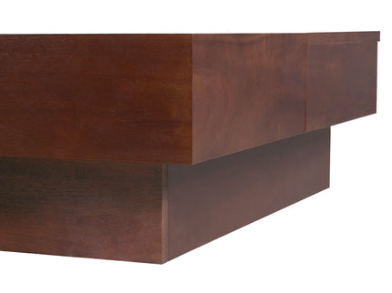Italian Retro Inspired Acacia Wood Storage Coffee Table - Brown / Black
