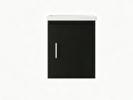 Floating Bathroom Vanity Combo, Wall Mounted Cabinet With Sink & Soft Close Doors For Small Bathrooms