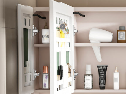 Aluminium Medicine Cabinet Mirror, With 3 Colors LED Light And Defogging Function - Khaki