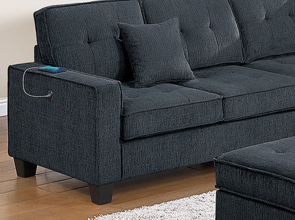 Sectional Set With Corner Wedge Ottoman USB Port