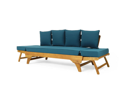 Outdoor Acacia Wood Expandable Daybed With Cushions