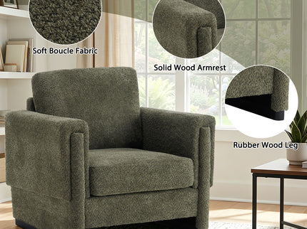 Upholstered Accent Armchair With Square Arm