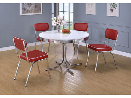 Retro Round Dining Table - White