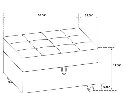Storage Ottoman With Tufted Design - Gray