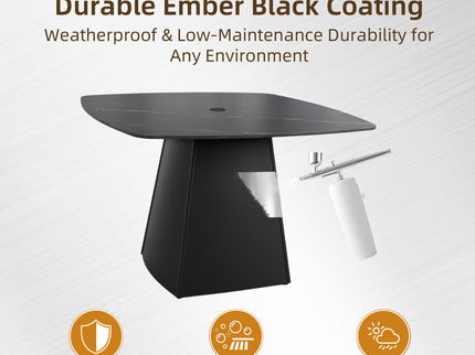Rounded Square Outdoor Pedestal Dining Table