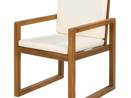 5 Piece Outdoor Patio Dining Set With 4 Armchairs And Table - Beige