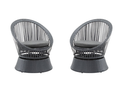 Modern Swivel Wicker Lounge Chair With Round Design