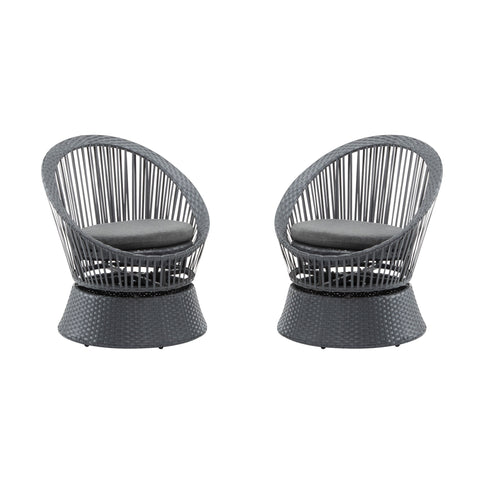 Modern Swivel Wicker Lounge Chair With Round Design