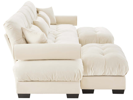 Super Comfort Oversized Modular Sectional Sofa With Movable Ottoman