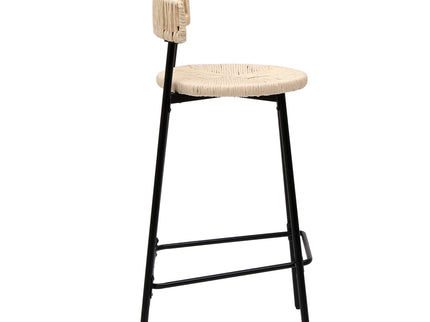 Boho Style Handwoven Paper Rope Counter Stools (Set of 2)