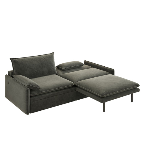 4 Seat Convertible Sleeper Sofa Bed, Modern With Storage