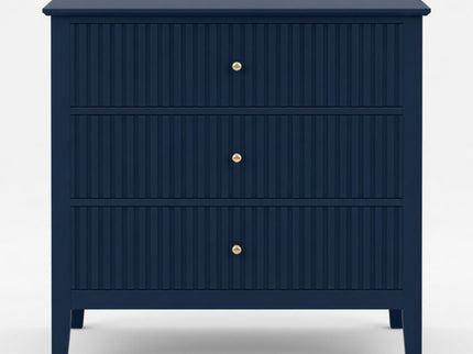 Fluted 3 Drawer Nightstand With Soft Close Slides