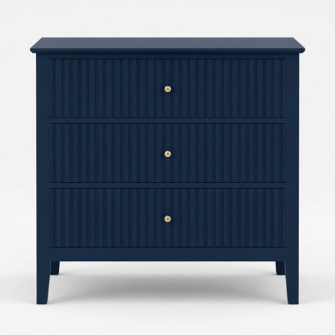 Fluted 3 Drawer Nightstand With Soft Close Slides