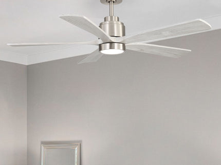 Ultra Quiet Reversible Ceiling Fan With Light Dimmable LED For Large Room - Brushed Nickel