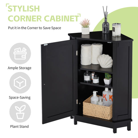 Bathroom Cabinet Triangle Corner Storage Cabinet With Adjustable Shelf Modern Style