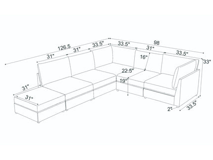 Modern Reversible Modular Sectional